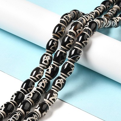 Tibetan Style dZi Beads Strands G-F726-A15-1