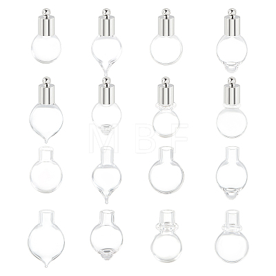 16 Sets 8 Style Transparent Glass Bottle Pendants GLAA-AR0001-25-1