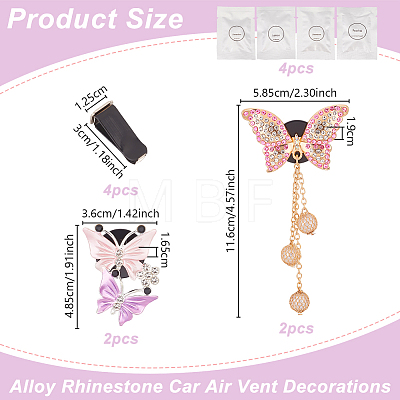 Alloy Rhinestone Car Air Vent Decorations AJEW-WH0248-511-1