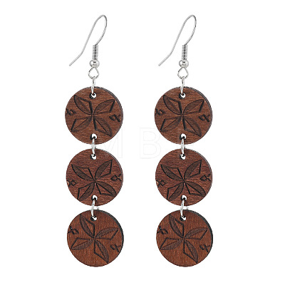 Bohemian Wood Dangle Earrings WG7FE60-01-1