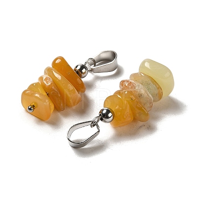 Natural Yellow Jade Chip Pendants G-H307-07P-06-1