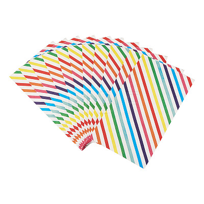 12Pcs Rainbow Color Rectangle Paper Candy Bags ABAG-TA0002-34B-1