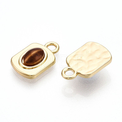 Rectangle Alloy Resin Charms PALLOY-N177-03G-1