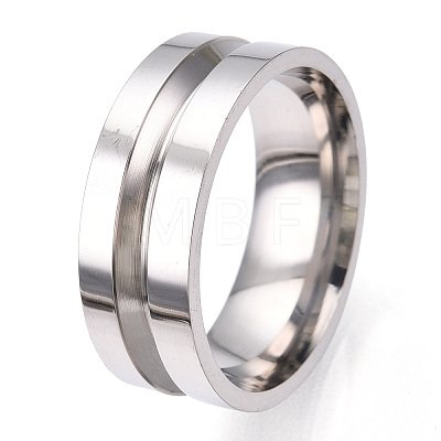 201 Stainless Steel Grooved Finger Ring Settings STAS-WH0039-12E-P-1