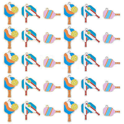 36Pcs 6 Styles Zinc Alloy Enamel Pendants FIND-PH0038-37-1