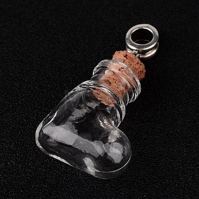 Mixed Shapes Glass Wishing Bottle European Dangle Charms PALLOY-JF00162-1