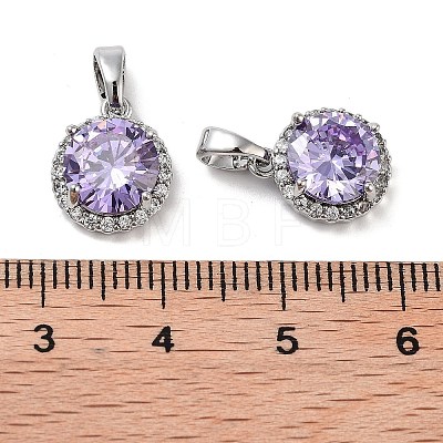 Brass Micro Pave Cubic Zirconia Charms KK-B102-06P-1