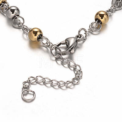 Rosary Bead Bracelets with Cross BJEW-E282-03GP-1