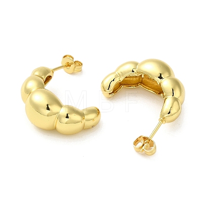 Rack Plating Bubble Brass Stud Earrings for Women EJEW-O001-01G-1
