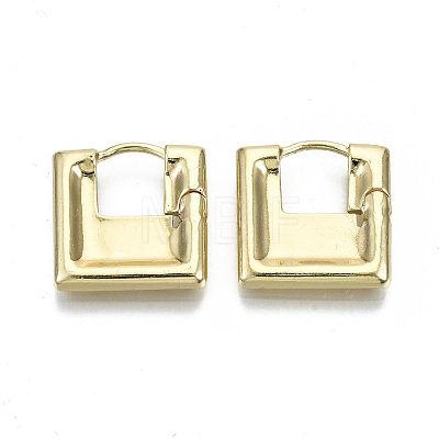 Brass Huggie Hoop Earrings X-EJEW-N011-42G-NF-1