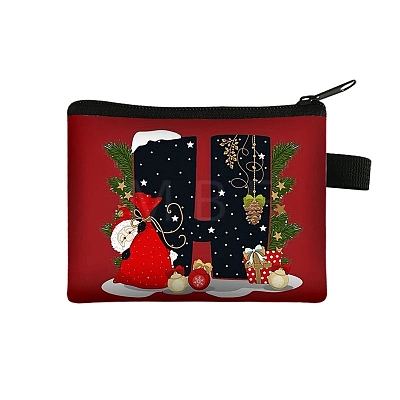 Christmat Letter Printed Polyester Wallets with Zipper PW-WGB27ED-08-1