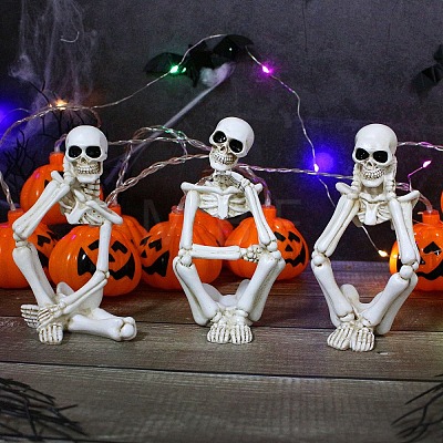 Halloween Theme Resin Skeleton Display Decorations PW-WG47124-02-1