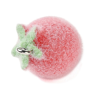Fruit Theme Flocking Opaque Resin Pendants RESI-D017-04E-P-1