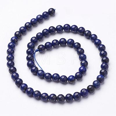 16 inch Grade A Round Dyed Natural Lapis Lazuli Beads Strand GSR6mmC123-1