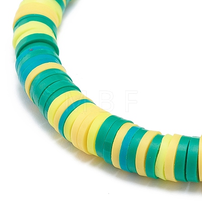 4Pcs 4 Color Handmade Polymer Clay Disc Surfer Stretch Bracelets Set BJEW-JB08796-1