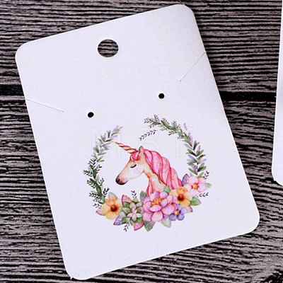 100Pcs Horse Print Paper Jewelry Display Cards UNIC-PW0001-075-1