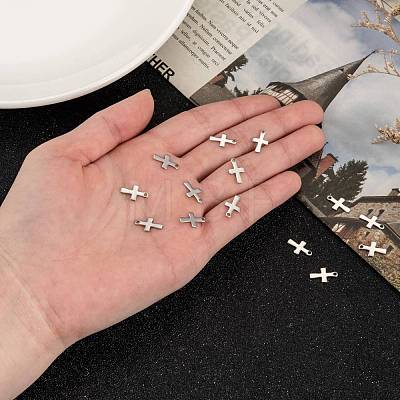 Tarnish Resistant Cross Stainless Steel Charms Pendants X-STAS-Q168-07-1