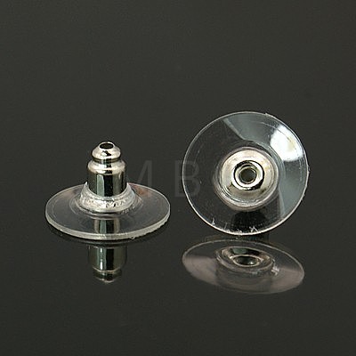 Brass Bullet Clutch Bullet Clutch Earring Backs with Pad X-KK-C3213-P-1