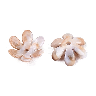 Two Tone Opaque Plastic Bead Caps KY-N025-46-1