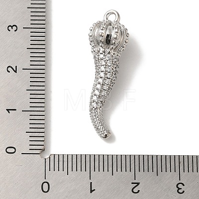 Rack Plating Brass Micro Pave Cubic Zirconia Pendant KK-A229-03E-P-1