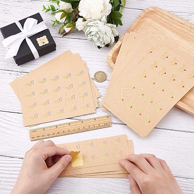 Olycraft 400Pcs 8 Style Kraft Paper Sealing Stickers DIY-OC0008-47-1