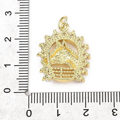 Brass Micro Pave Clear Cubic Zirconia Pendants KK-B177-05B-G-1