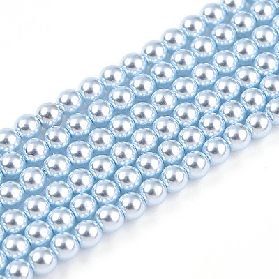 Baking Painted Pearlized Glass Pearl Bead Strands HY-N002-3mm-A05-1