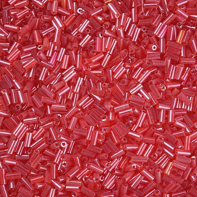 Transparent Colours Luster Glass Bugle Beads SEED-N005-001-A05-1