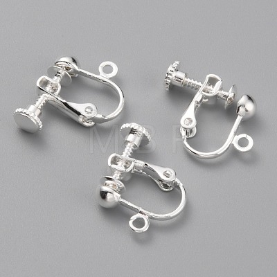 Brass Clip-on Earring Findings KK-Z007-21-1