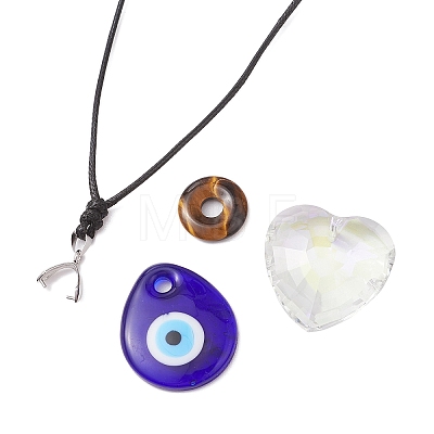 3Pcs 3 Styles Adjustable Waxed Polyester Cord Necklaces Making AJEW-JB01308-1