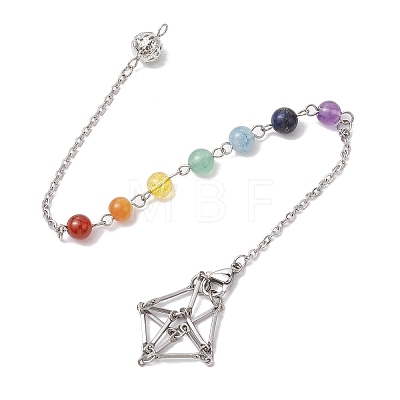 3Pcs 3 Styles 304 Stainless Steel Chain Macrame Pouch Empty Stone Holder Dowsing Pendulums HJEW-JM02327-1