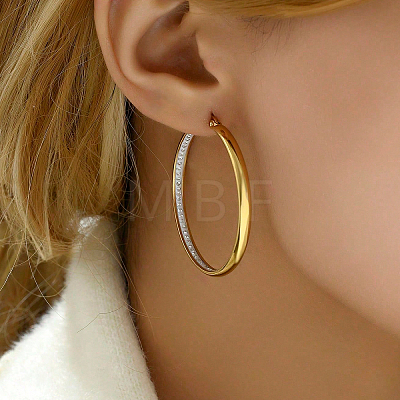 Vintage Stainless Steel Hoop Earrings X-ZA9910-1