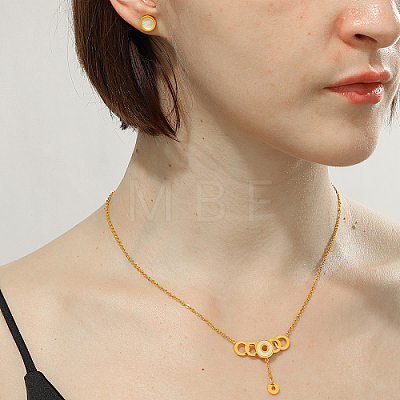 Golden Stainless Steel Jewelry Set QE0758-2-1