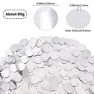 80G Plastic Paillette Pendants FIND-SC0023-18B-1