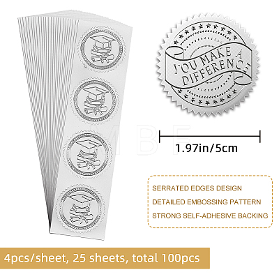 Custom Silver Foil Embossed Picture Sticker DIY-WH0336-002-1