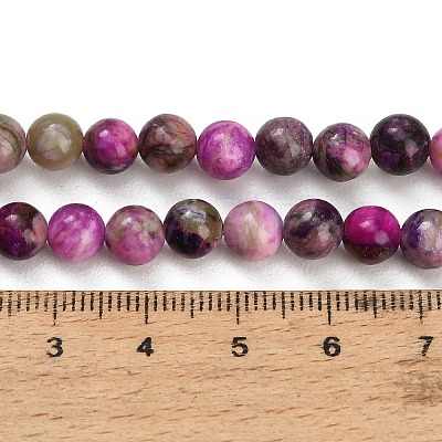 Dyed Natural White JadeImitation Charoite Smooth Round Beads Strands GG-CBA3334-A01-6mm-C-1