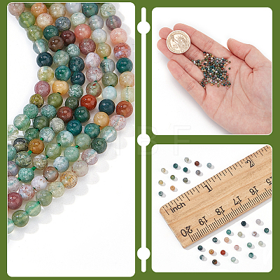 3 Strands Natural Indian Agate Beads Strands G-NB0005-32-1