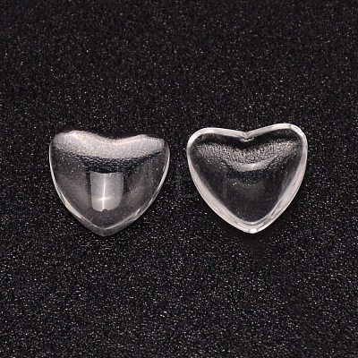 Transparent Glass Heart Cabochons GLAA-WH0032-01-1