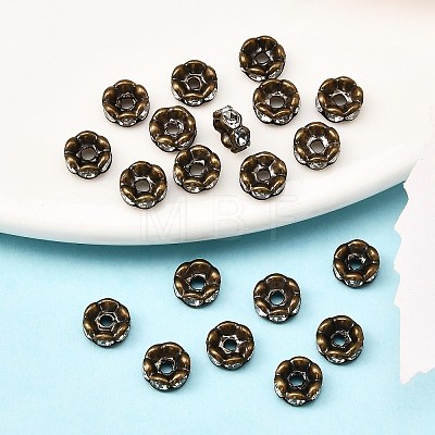 Brass Rhinestone Spacer Beads RB-A014-L6mm-01AB-NF-1