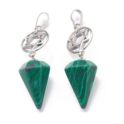 Synthetic Malachite Pendants G-O194-09-1