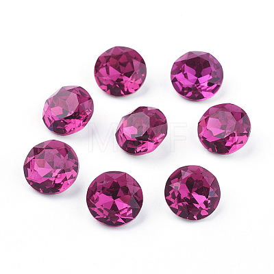 Pointed Back & Back Plated K9 Glass Rhinestone Cabochons RGLA-J012-10mm-502-1