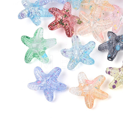 Transparent Spray Painted Acrylic Beads ACRP-T011-03M-1