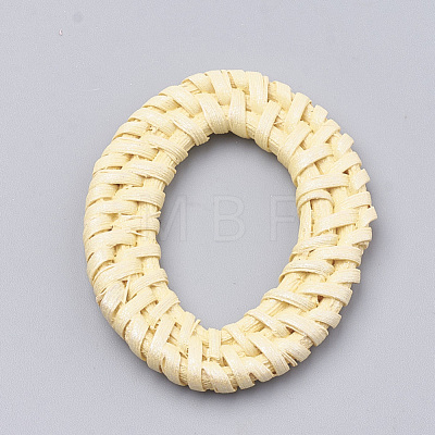 Handmade Spray Painted Reed Cane/Rattan Woven Linking Rings WOVE-N007-04F-1
