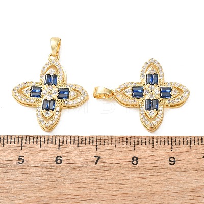 Easter Brass Micro Pave Blue Cubic Zirconia Pendants KK-A304-08G-1