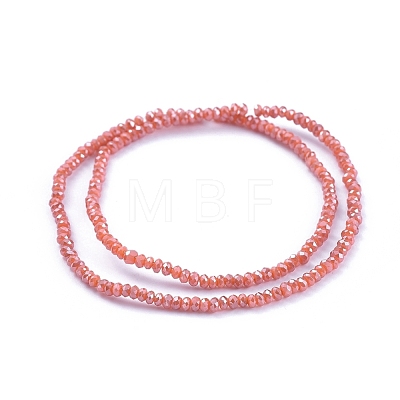 Electroplate Glass Beads Strands GLAA-F079-PL11-1