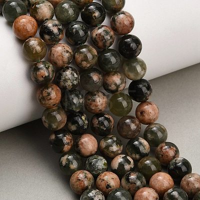 Natural Green Rutilated Quartz Beads Strands G-G475-A02-8mm-1