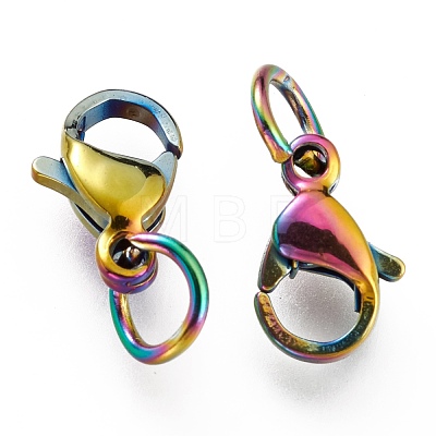 Ion Plating(IP) 304 Stainless Steel Lobster Claw Clasps STAS-G240-01A-C-1