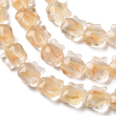 Inner Flower Handmade Lampwork Beads Strands LA-CBA3F7A-01B-1