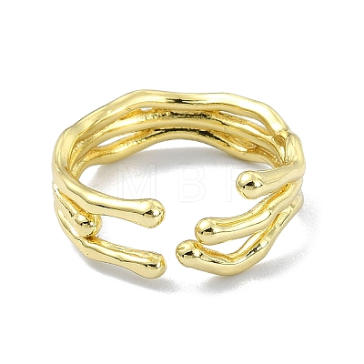 Brass Open Cuff Ring RJEW-B051-33G-1