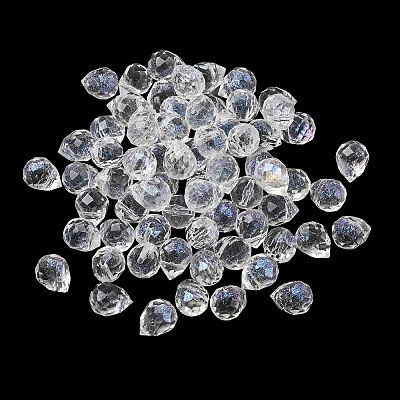 Electroplate Transparent Glass Beads GLAA-A045-05-1